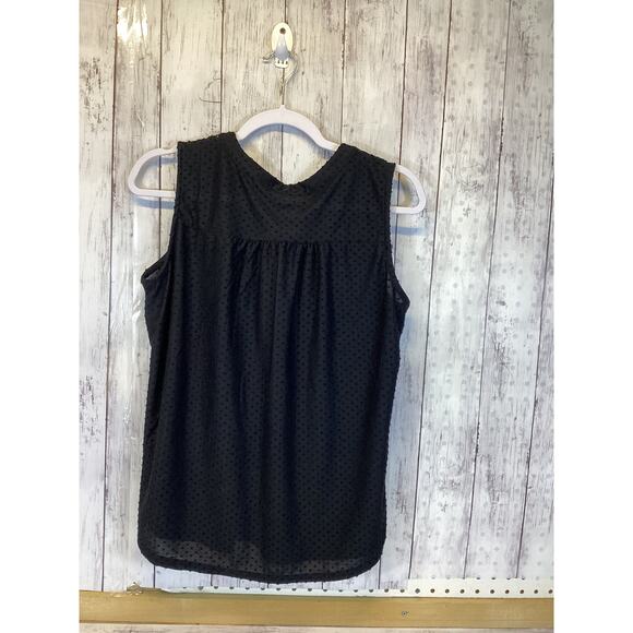 Notations Women’s Black Sleeveless V-Neck Swiss Tunic Top - Picture 3 of 5